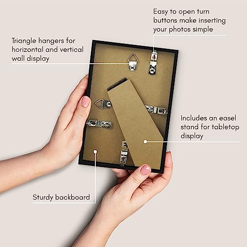 Americanflat 4x6 Picture Frame 2-Pack - Slim Molding - Black - size: 4x6
