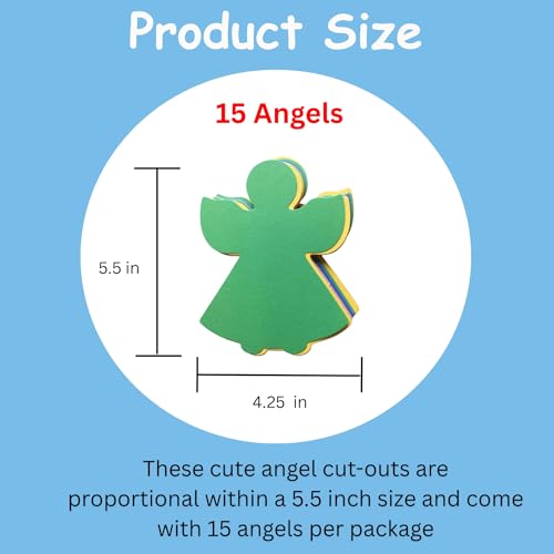 SHAPES ETC. 5.5" x 5.5" Angel Creative Cut-Outs, Multicolor, 31-Count - color: Assorted Angels