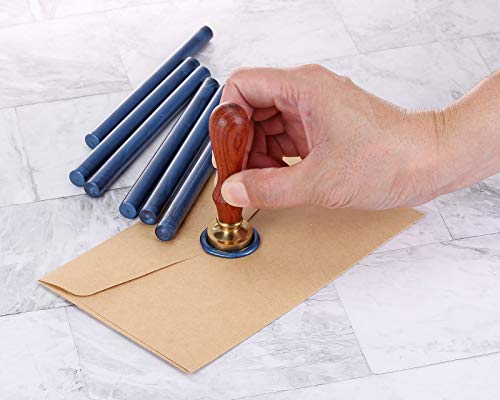 Yoption 15Pcs Metallic Blue Glue Gun Sealing Wax Sticks for Wax Seal Stamp - color: Metallic Blue