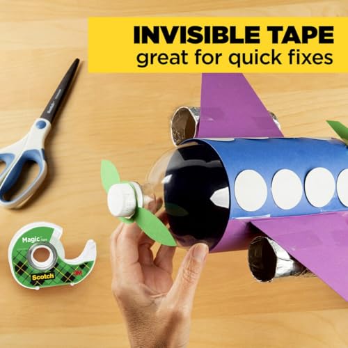 Scotch Magic Tape, Invisible, 6 Tape Rolls with Dispenders