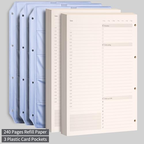 EMSHOI Undated Hourly Daily Planner, 240 Pages, A4 Size (9.2" x 12") - color: Coffee
