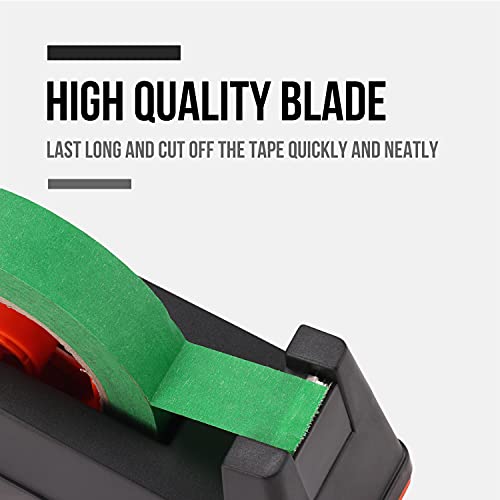 Lichamp Desktop Tape Dispenser Holder with Large 3 Inch Core for Masking, Heat Transfer, Painters, Freezer and Kitchen Tape, 0128BK