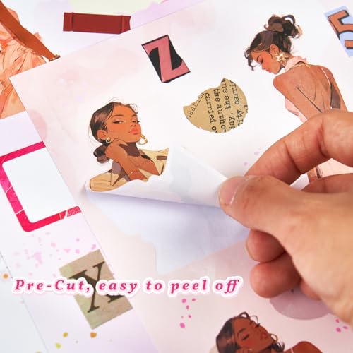 25 Sheets Fashion Black Girl Scrapbook Stickers, Junk Journal Supplies - color: Black Girls