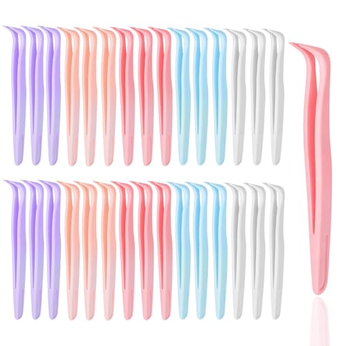 30Pcs Plastic Tweezers, Small Craft Beads Tweezers Sticker Tweezers