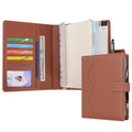 WASON A5 Binder PU Leather Journal Ring Portfolio Lined Notebook Refillable Paper Diary with Removable Clipboard Writing Notepad for Travel Business School Agenda Organizer (Brown) - color: Brown