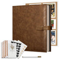 Vienrose 13"x11" Scrapbook Album Gift Set Faux Leather DarkBrown 60 Pages - color: Dark Brown, size: 12.8"X11.2" 30Sheets