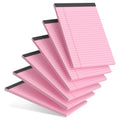 AILZFEI 6pcs Small Note Pad 5x8 College Ruled Pink Legal Pads Paper Notepads 6 Pack Study Back Writing Pads 5 x 8 Legal Pads Perforated Narrow Ruled Pads of Paper Pink - color: Pink