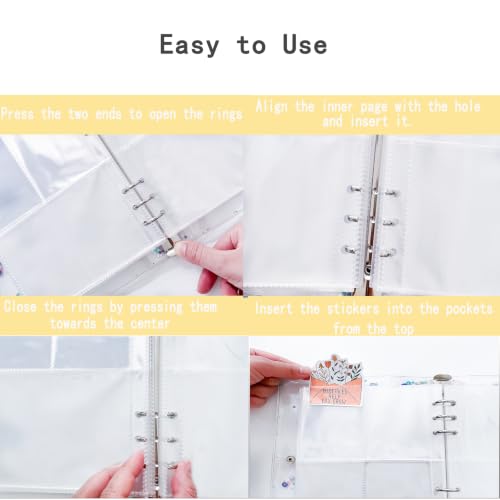 Sticker Binder Organizer with Storage Sleeves,Reusable Stickers Collecting Book Album Holder, A5 Blank Sticker Container Organizer-Yellow - color: Ivory Yellow