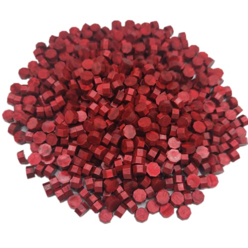600pcs Sealing Wax Beads for Wax Seal Stamp, Perfect for Gift Sealing, Letter Sealing, Crafting Projects, Invitations Cards Sealing, Envelopes Sealing (Metallic Red) - color: Metallic Red