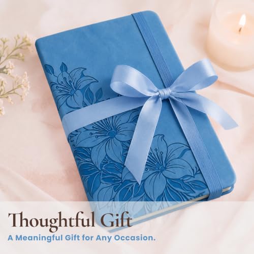 Lined Journal Notebook Hardcover Leather Bound 300 Pages A5 Blue Cute Diary - color: Blue, size: A5 300 Pages