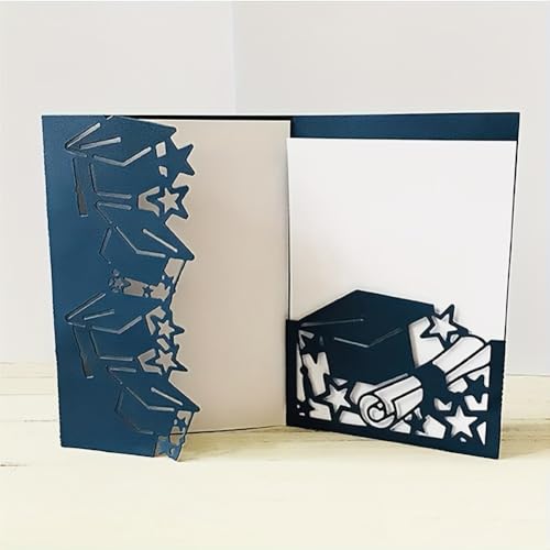 Lapoo 3D Backgrounds Frame Metal Cutting Die for Scrapbooking, New Cutting Dies DIY Album Card Making Decor Paper Craft Metal Die Cuts Party Wedding Decorations (Graduation Season Card 4.6 x 2.4 in) - color: Graduation Season Card 4.6 x 2.4 in
