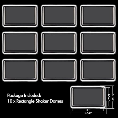 10 Pcs Rectangle Clear Shaker Domes Cover for Card Making, Rectangular Translucent Dimensional Plastic Puffy Shaker Window Blister Adhesive Covers for Adding Dimension and Shine to DIY Craft Project - color: Rectangle