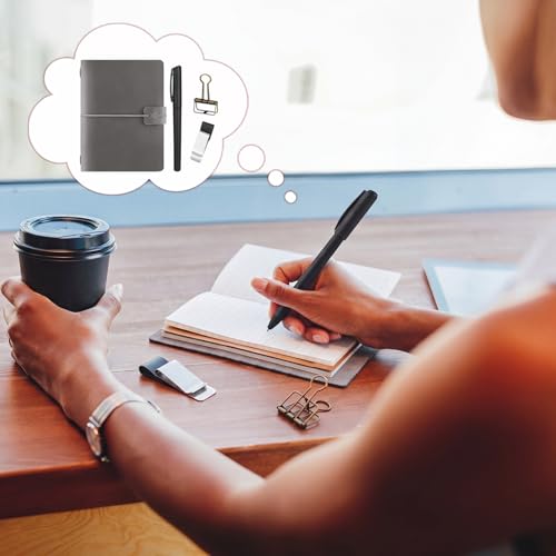Thenshop Leather Travel Notebook 3 Inserts, Gray, Passport Size - color: Gray, size: Passport Size