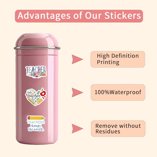 Teacher Stickers 110PCS, Vinyl Waterproof,Teacher Appreciation - color: Teacher Stickers