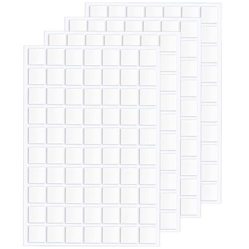 JANYUN 280 Pcs Sticky Dots,Square 20 mm Putty Clear Double Sided Tape - size: 0.78"x0.78" Square