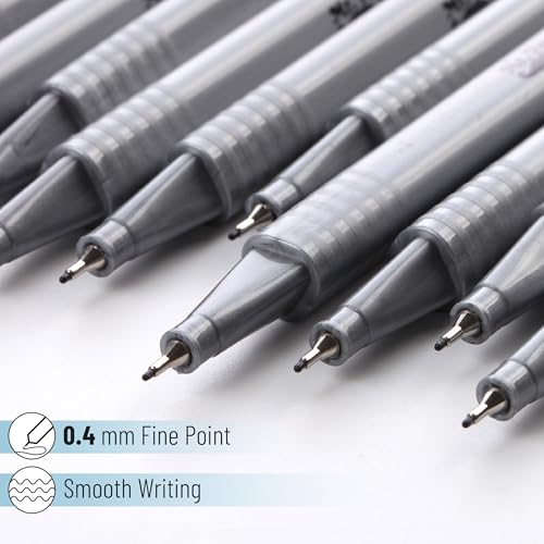 Mr. Pen- Black Fineliner Pens, 18 Pack, 0.4mm Fine Point - color: Black, size: 18 Pack