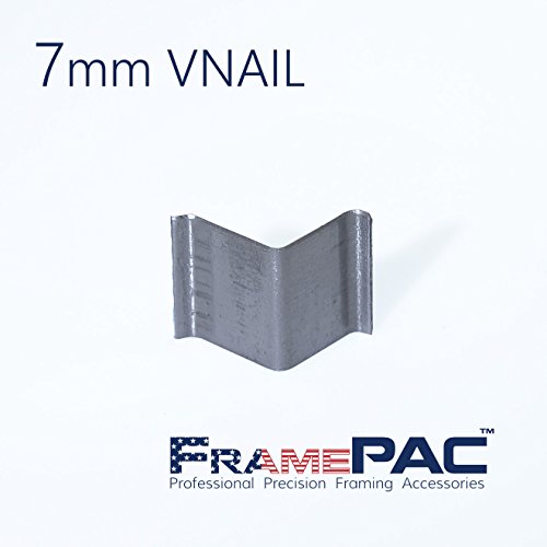 V Nails for Picture Frames Hardwood Universal (UNI) 7mm (1/4 Inch) [4000 V-Nail Pack, Stacked] - (for use in Automatic V Nailer for Picture Framing, Automatic V Nailer for Picture Frames) - size: 1/4 inch [7mm] - 4000 pack, style: UNI - Hardwood