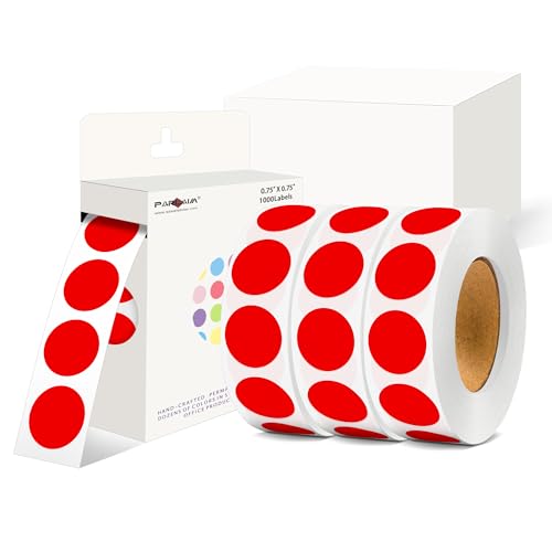 0.75 inch Colored Dot Stickers 4 Rolls 4000pcs Red Round Marking Label - color: Red, size: 4 Rolls-4000PCS