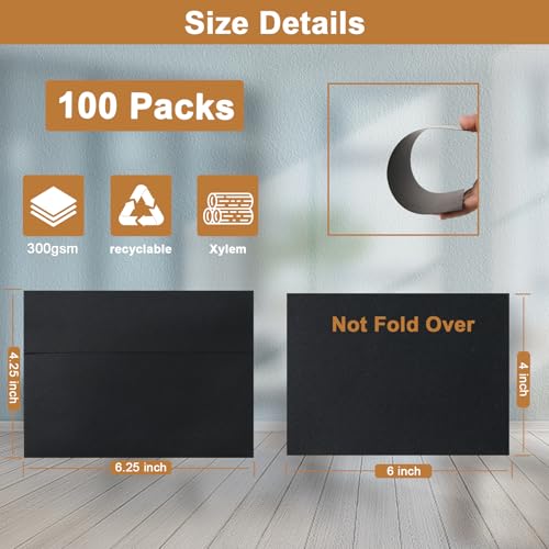 Silunkia 100 Packs Black Blank Greeting Cards with Envelopes 4 x 6 - color: Black, size: 4x6-100pcs