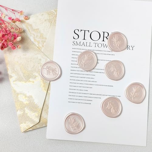 Pollize 50Pcs Wax Seal Stickers, Wedding Invitation Envelope Stickers - color: Champagne