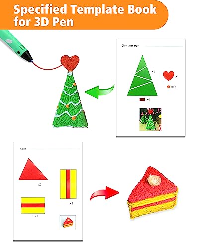 SONGTIY 3D Printing Drawing Book, Colorful 40 Patterns Thick Paper Template - color: Cute Childhood