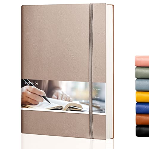 EMSHOI Dotted Journal Notebook, 192 Numbered Pages, B5 Size (7.5'' x 10'') - color: Khaki, style: Dotted