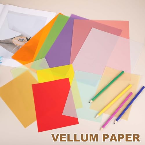 PATIKIL 80Pcs 11"x8.5" Vellum Tracing Paper for Drawing 100g Orange | Printable Vellum Paper Sheets Jackets Tracing Transparent for Invitations Belly Bands Envelope Gift Drawing Sketching - color: Orange, size: 11" x 8.5"