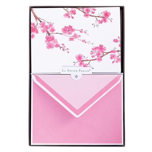 Graphique La Petite Presse Blossoms Boxed Notes | Blank Note Cards with Envelopes | 10 Count All Occasion Greeting Card Set | 5.25 x 3.8 Inches | High Quality Thick Paper Stationery with Unique Design - color: Blossoms