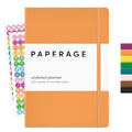 PAPERAGE Undated Weekly & Monthly Hardcover Planner (Marigold), 5.6 in x 8 in, Includes Lined Note Pages & 2 Sticker Sheets - color: Marigold, style: Casebound