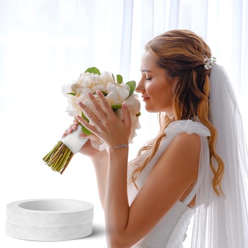 Max Shape 12 Rolls 1/2 Inch 30 Yard Floral Tapes for Bouquet Stem Wrapping, Green Floral Tape for Floral Arranging Craft Projects Corsages, Wedding Bouquet White - color: White