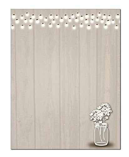 Stonehouse Collection Lights & Jar Letterhead, 8.5" x 11", 60 Sheets | Ideal for Home & Office. Premium 60lb Matte Paper, 92 Brightness for Vivid Color Printing, USA Made - color: Rustic