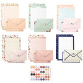 55 Pcs Stationery Paper Envelopes Set | Includes 36 Writing Stationery Paper & 18 Envelopes & 48 Stickers, Animal Letter Stationary Paper Envelopes (6 Style) - color: Animal & Flower