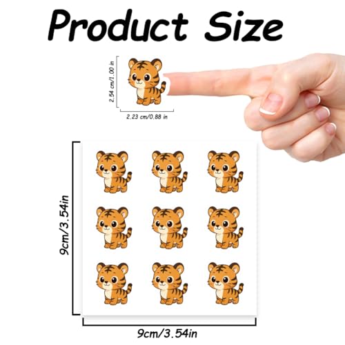 AHANDMAKER 180 Pieces Self-Adhesive Cartoon Tiger Stickers, 9 Styles Cute Tiger Decal Stickers 1 Inch Cartoon Decals for Album Arts Planner Calendar Scrapbooking Crafting Bag Decor - style: Cartoon Tiger