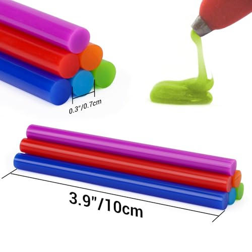 ENPOINT Colored Hot Glue Sticks, 72 PCS 0.27 x 3.93 in Mini Hot Melt Glue Sticks Colored, EVA 12 Colorful Adhesive Purpose Glue Stick for DIY Art Craft General Repairs and Gluing Projects - color: Multi-Color, size: 0.27x4 inch/72 Pack