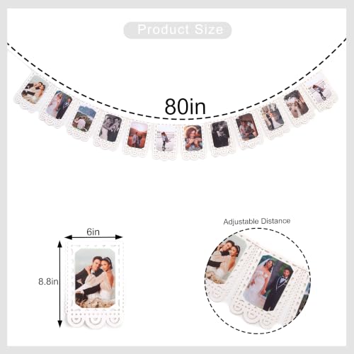Lace Photo Frame Wedding Banner Milestone Photo Garland Decor