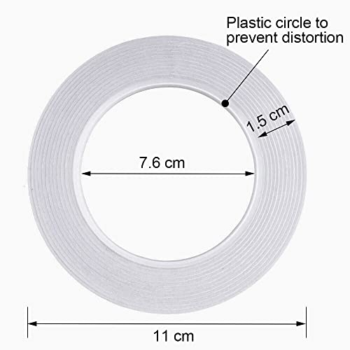 Thin Double Sided Tape for Craft,Card Making,Gift,Scrapbooking and Office School Stationery Supplies,Tear-by-Hand, Paper Backing (4Rolls,1/2 Inch x 32 Yards Per Roll) - size: 1/2 inch