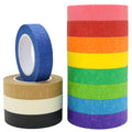 OWLKELA 12 Rolls Masking Tape, 16yd per Roll, Rainbow Colors - size: 12 Pcs