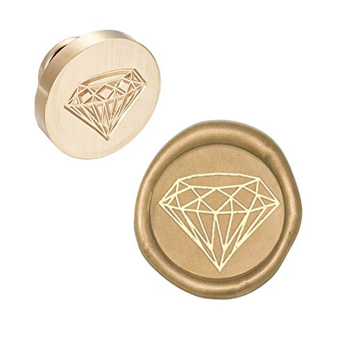 CRASPIRE Wax Seal Stamp Head Replacement Diamond Removable Sealing Brass Stamp Head Olny for Creative Gift Envelopes Invitations Cards Decoration - style: Diamond