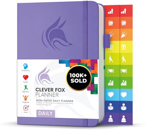 Clever Fox Daily Planner, Undated Professional & College Day, Lavender - color: Lavender (Undated)