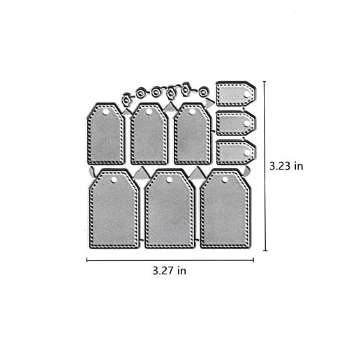 9 pcs Hanging Tags Cutting Dies, 9 pcs Lable Die Cuts Metal Embossing Stencils Template Mould for Card Scrapbooking and DIY Craft Album Paper Card Decor - color: 9 pcs Tags