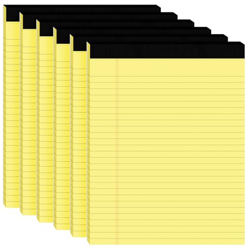 6pcs Legal Pads 8.5 x 11, Yellow Notepads 8.5 x 11 In, Perforate Wide Ruled - color: Yellow-6