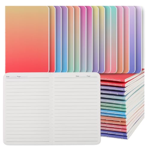 BESARME Mini Pocket Notebooks, Lined A6, 16 Pack, 8 Colors | 3.54 x 5.51 In Pocket Size, Smooth Lined Paper, Easy For Notes Journaling And Classroom Gifts - color: Gradient Colors-lined