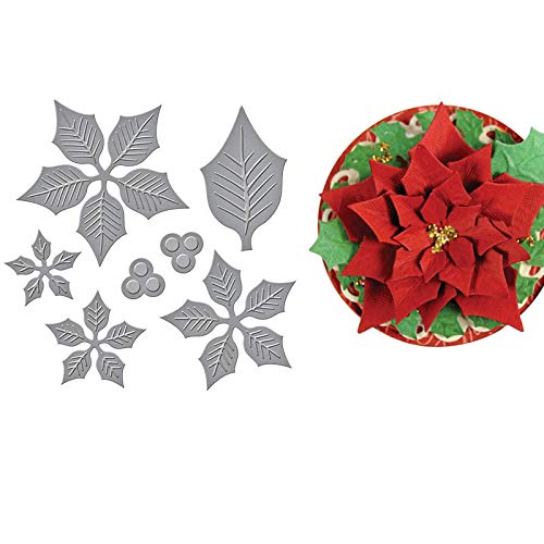 Layered Poinsettia Etched Cutting Dies,Flower Die Cuts,DIY Scrapbooking Artist Metal Cutting Dies Scrapbooking Crafting Paper Card Make Emboss Stencil Template - color: Layered Poinsettia