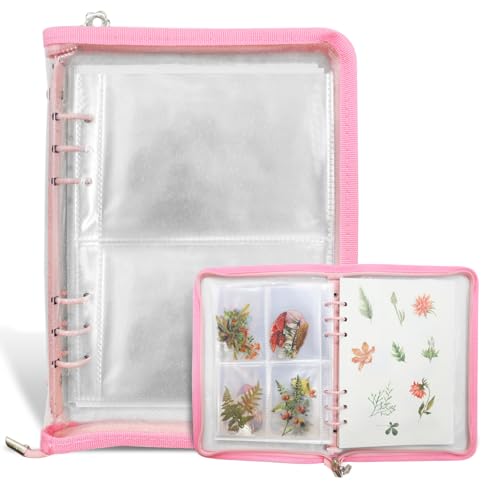 Reusable Sticker Storage Organizer Binder Collecting Book A5, Pink - color: Pink