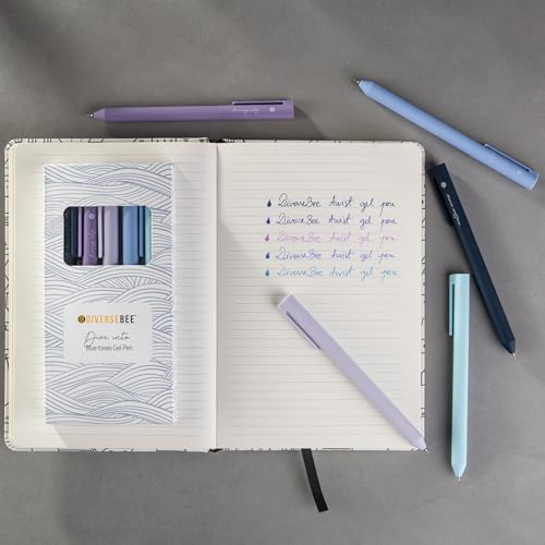 DIVERSEBEE Gel Ink Pens Assorted Colors, 0.5 mm Fine Point (Blue) | Bible Pens No Bleed Through with Cute Fine Tip, Bible Study Journaling Supplies Set, 5 Pack - color: Blue, size: 1 Count (Pack of 5)