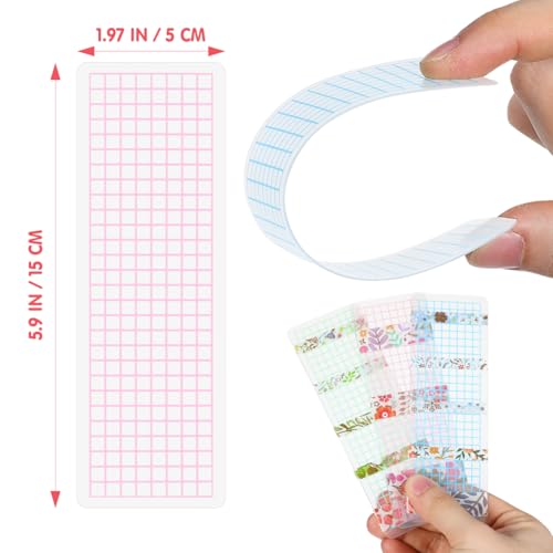 NUOBESTY 45Pcs Washi Tape Organizer Storage Holder, PVC Washi Tape Cards Portable Sample Board for Journaling, Scrapbooking, DIY Craft (5.91 x 1.97 in, Green Blue Pink) - color: Assorted 45pcs