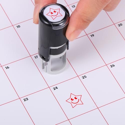 Supervitae 2 Pack Smile Star Print Stamps Red Ink Smile Star Stamper - color: Red, style: Smile Star