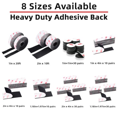 Hook and Loop Tape 2in x 4in 10 Pairs, Mounting Tape Heavy Duty Adhesion - size: 2in×4in