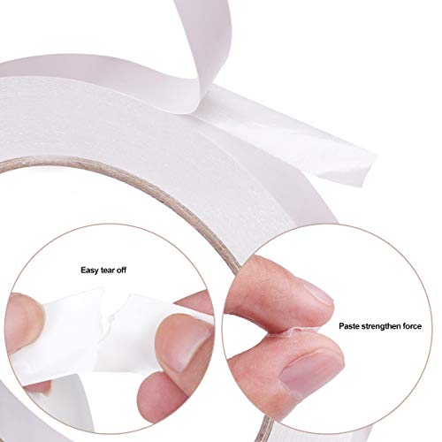 3 Rolls Double Sided Tape, 1/2 Inch x 90 Ft Two Sided Adhesive Tape - size: 1/2 inch (3 rolls)