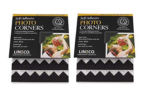 Lineco Self-Adhesive Photo Corners, 0.5 Inch, Black, 252 PCS - color: Black, size: 2 Set
